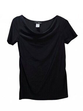 NWOT | Star Vixen Black Cowl Neck Draped Top Short Sleeve Minimalist | Medium